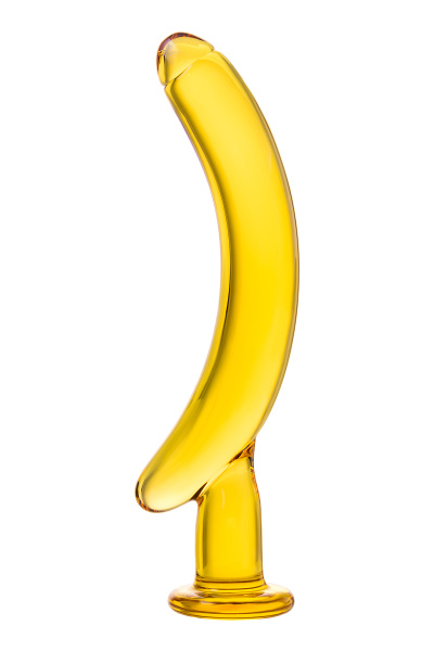 Фаллоимитатор Sexus Glass, стекло, желтый, 17,5 см
